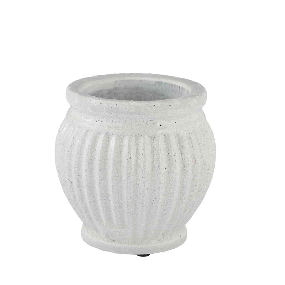 Trådlös Catinia kruka H16 Ø18 cm. krita