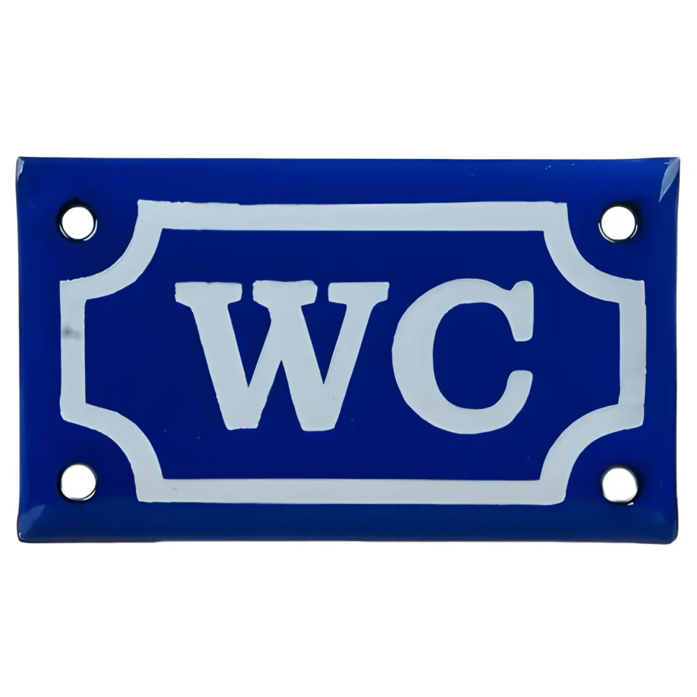 Trådlös Grunne Emaljskylt "WC"