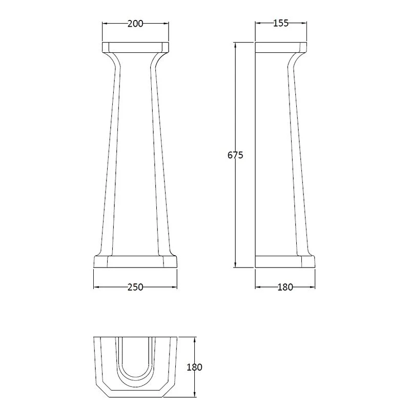Tvättställ Fitzroy 56 Cm Med Piedestal - Tre Blandarhål
