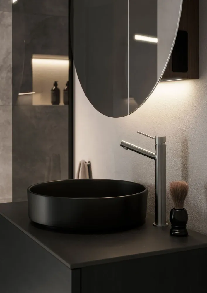 Tvättställsblandare Scandtap Metall Vector Hög Svart