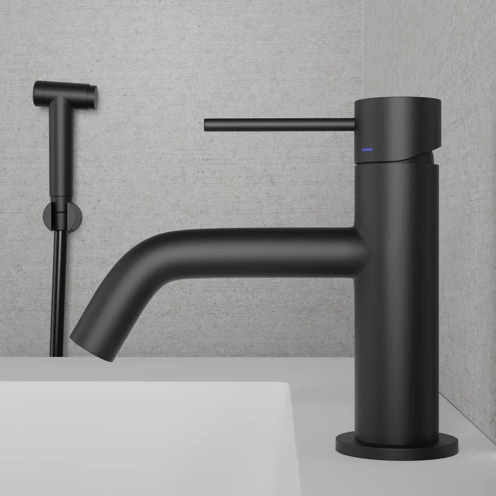 Tvättställsblandare Scandtap Metall Voyage B Med Bidédusch Svart