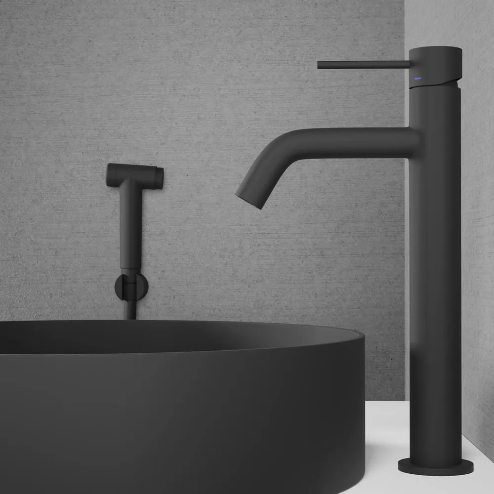 Tvättställsblandare Scandtap Reinforced Voyage B Hög Med Bidédusch Svart