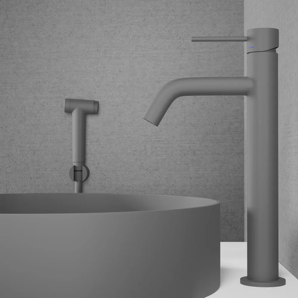 Tvättställsblandare Scandtap Reinforced Voyage B Hög Med Bidédusch Svart