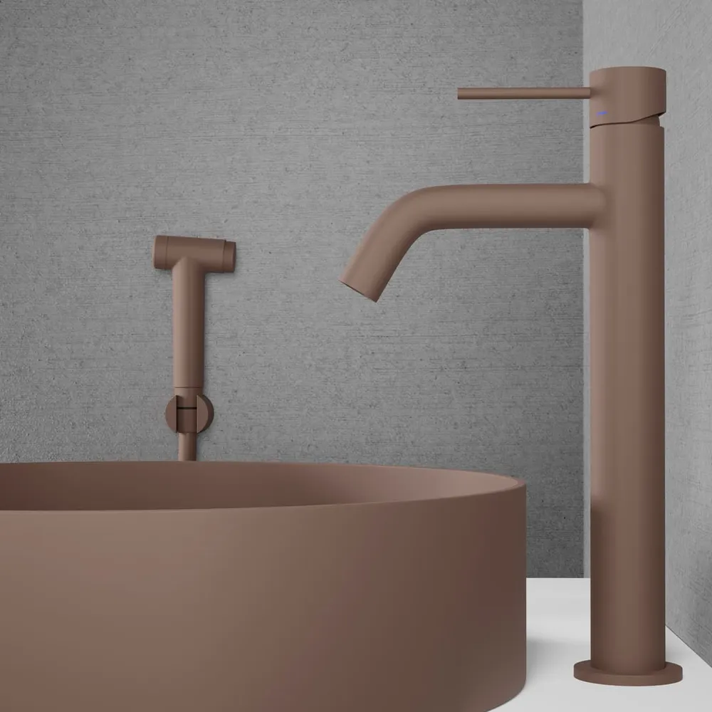 Tvättställsblandare Scandtap Reinforced Voyage B Hög Med Bidédusch Svart