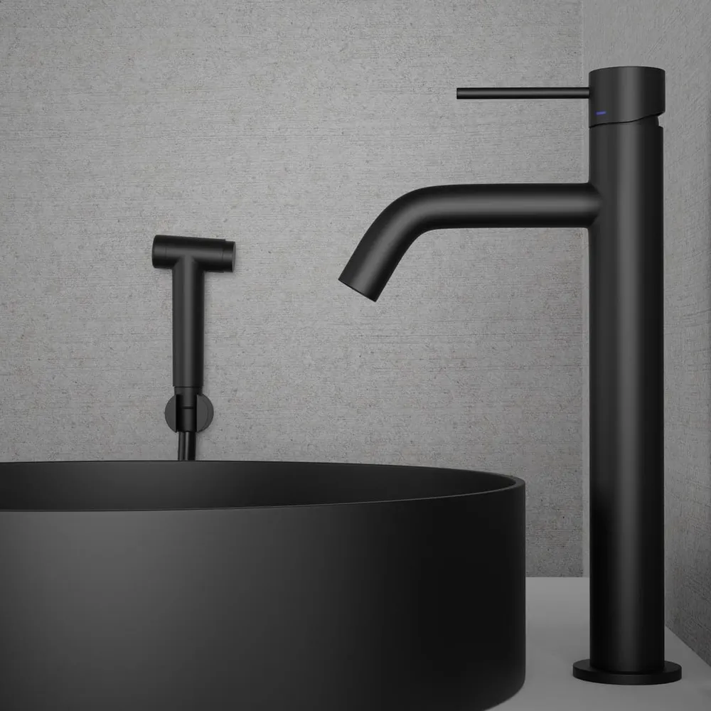 Tvättställsblandare Scandtap Reinforced Voyage B Hög Med Bidédusch Svart