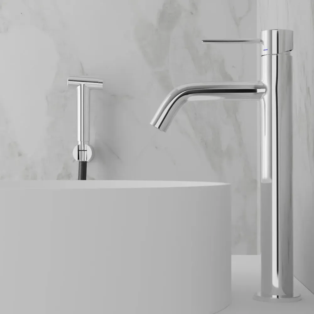 Tvättställsblandare Scandtap Reinforced Voyage B Hög Med Bidédusch Svart