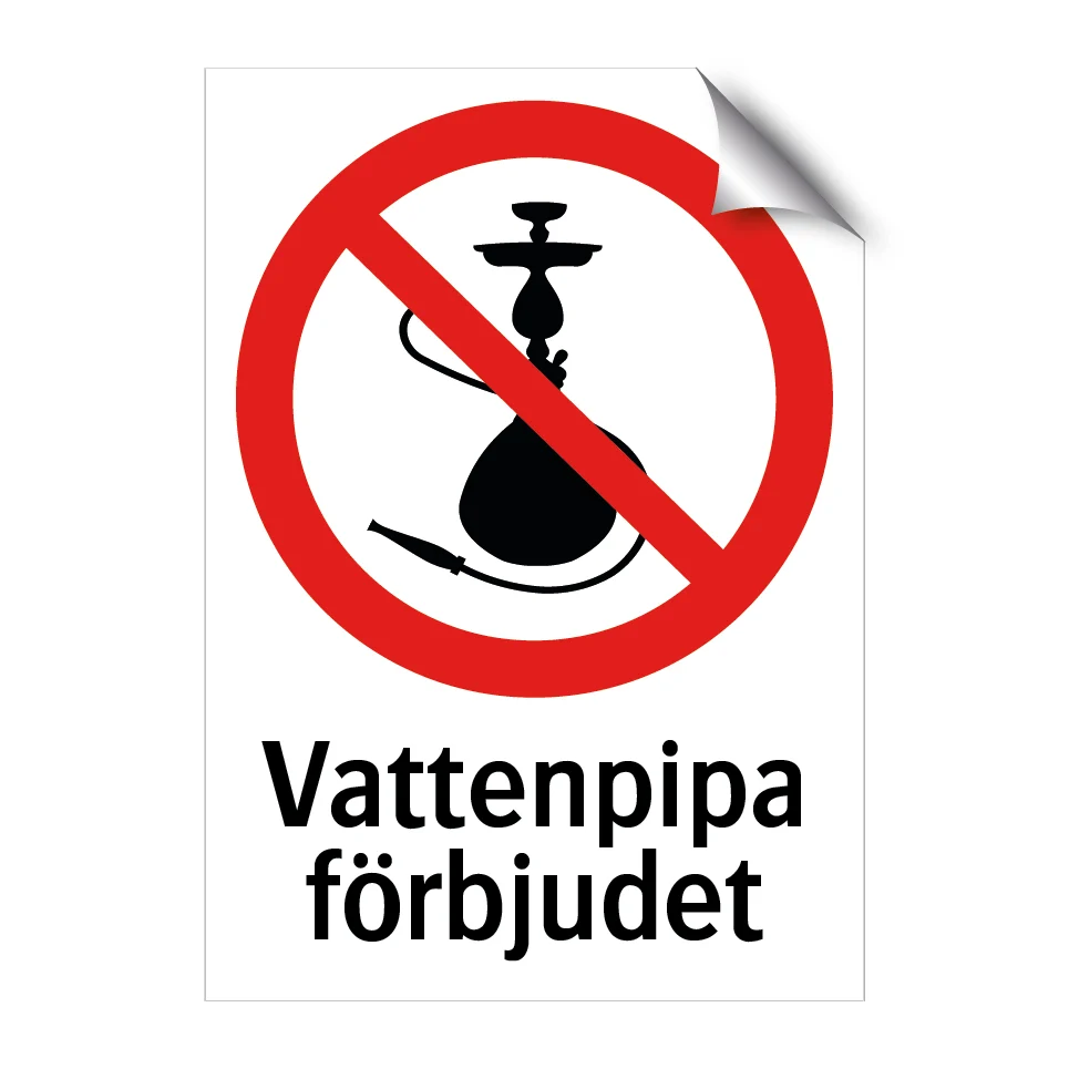Vattenpipa förbjudet 148x210mm