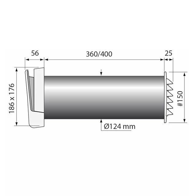Väggventil TL80C-dBs Skarp