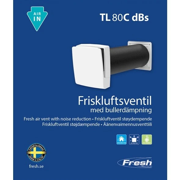 Väggventil TL80C-dBs Skarp