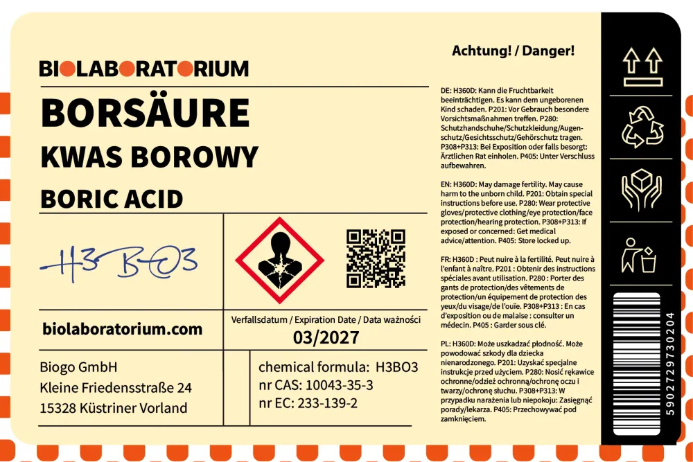 Borsyra 3kg BIOLABORATORIUM