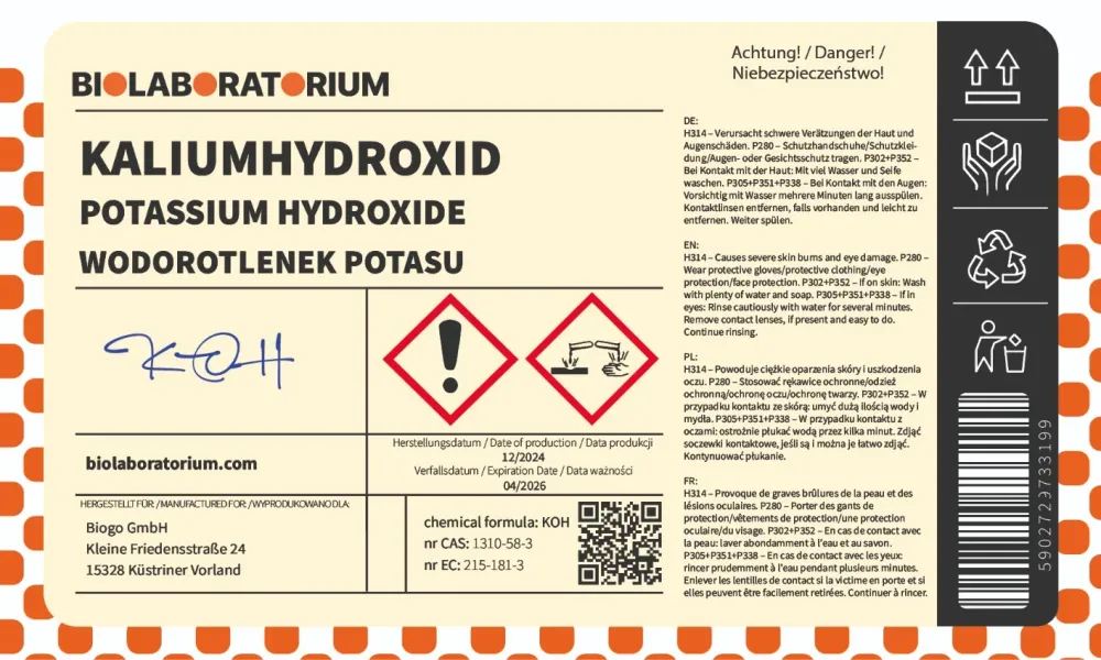Kaliumhydroxid 5 Kg BIOLABORATORIUM