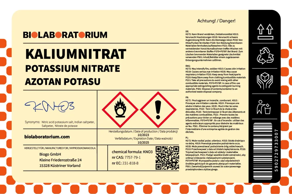 Kaliumnitrat 3 kg BIOLABORATORIUM
