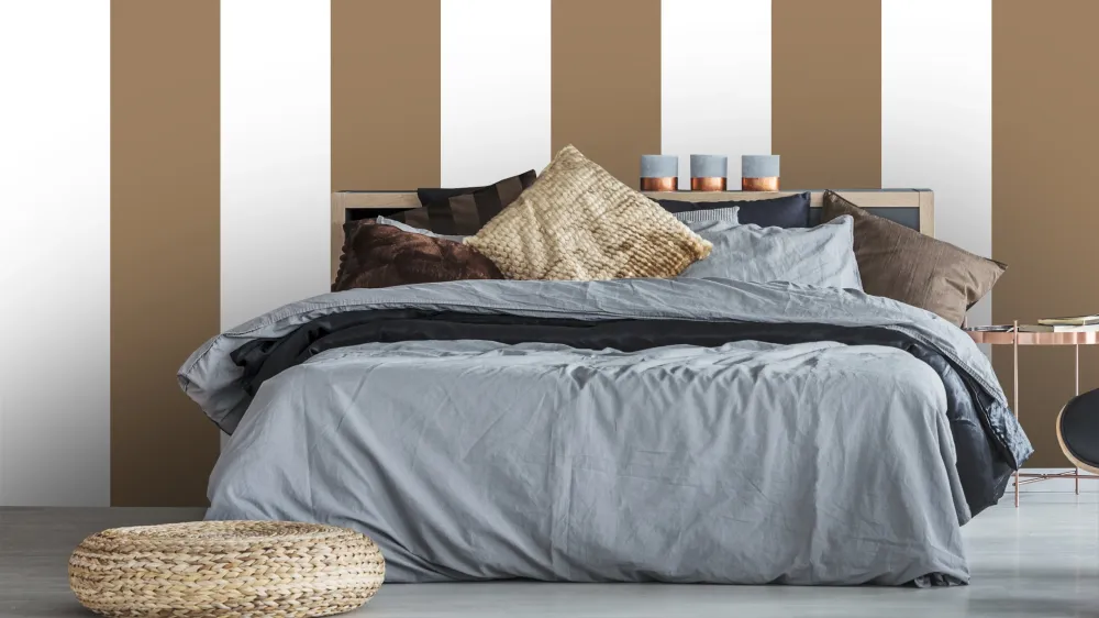 Reveal Tapet Big Stripes - Vit/Terrakottaröd