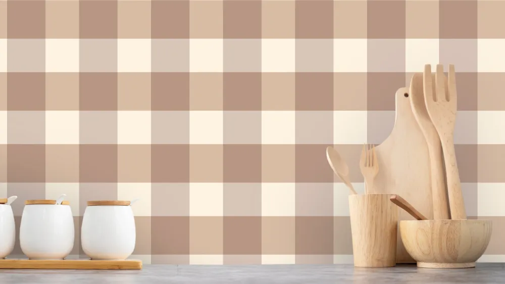 Reveal Tapet Gingham - Mole