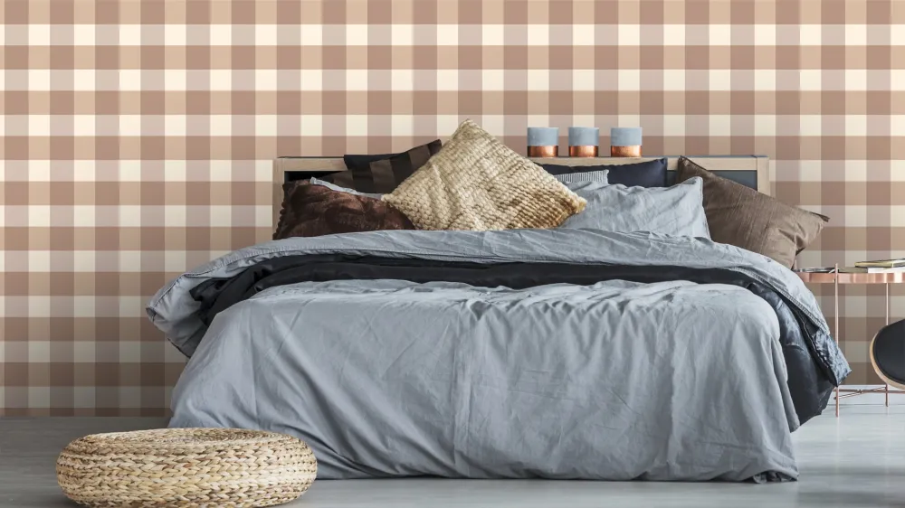 Reveal Tapet Gingham - Mole