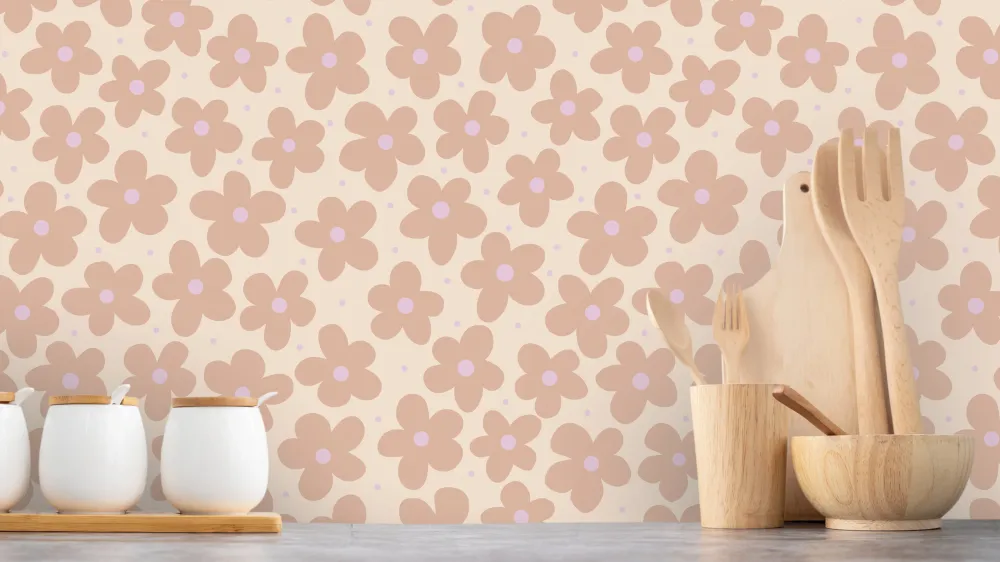 Reveal Tapet Daisy Dot - Wood